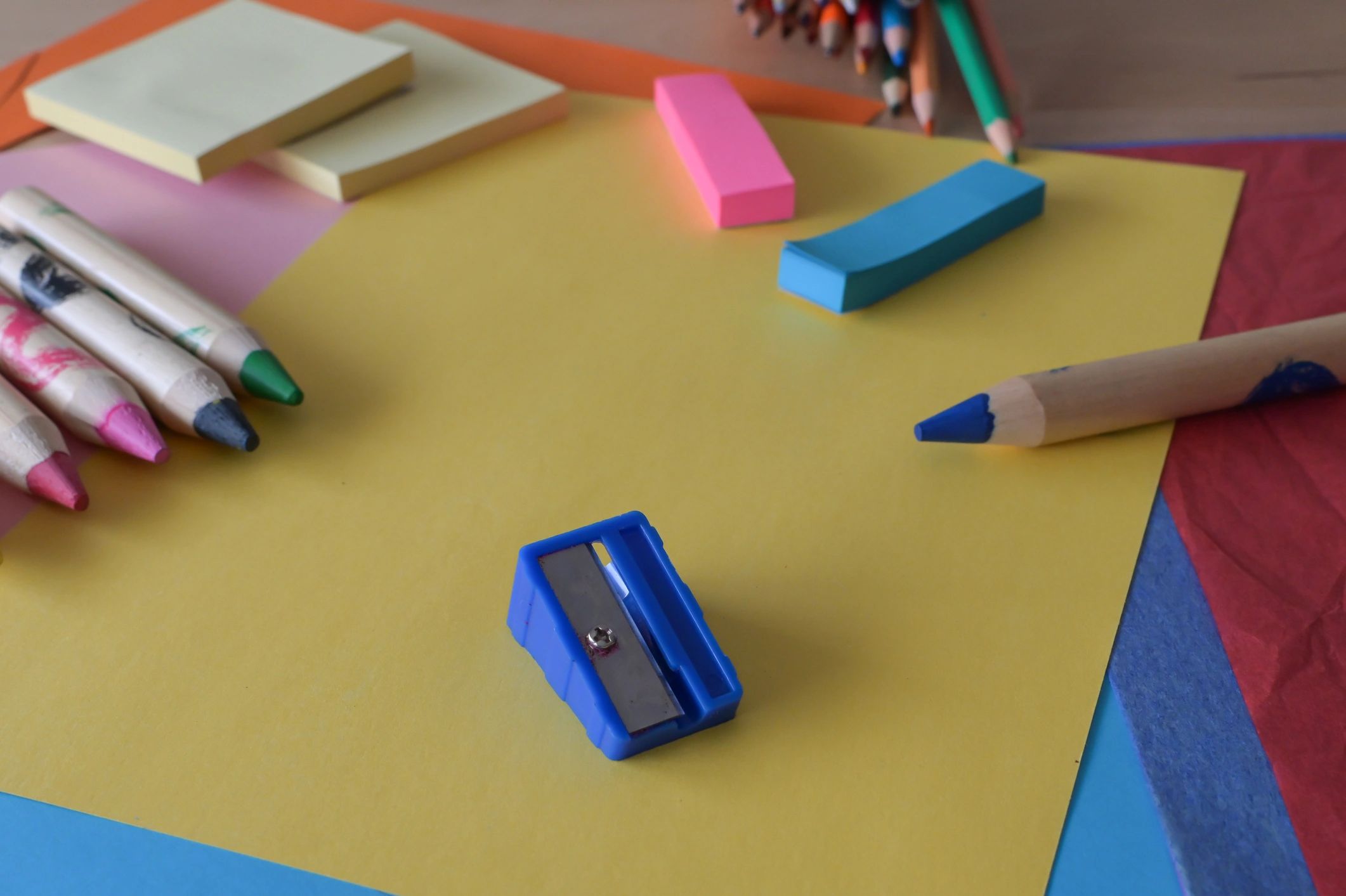 Creative supplies representing portfolio development